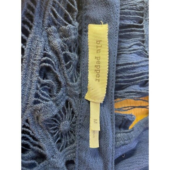 BLU PEPPER~ BLUE LACE BACK PULL OVER BLOUSE-SZ:M - Picture 3 of 8